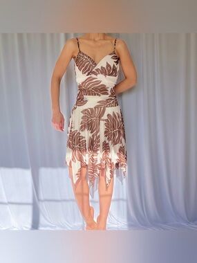 Y2K Vintage Speechless Floral Tropical Dress Asymmetrical Handkerchief Hem Fairy